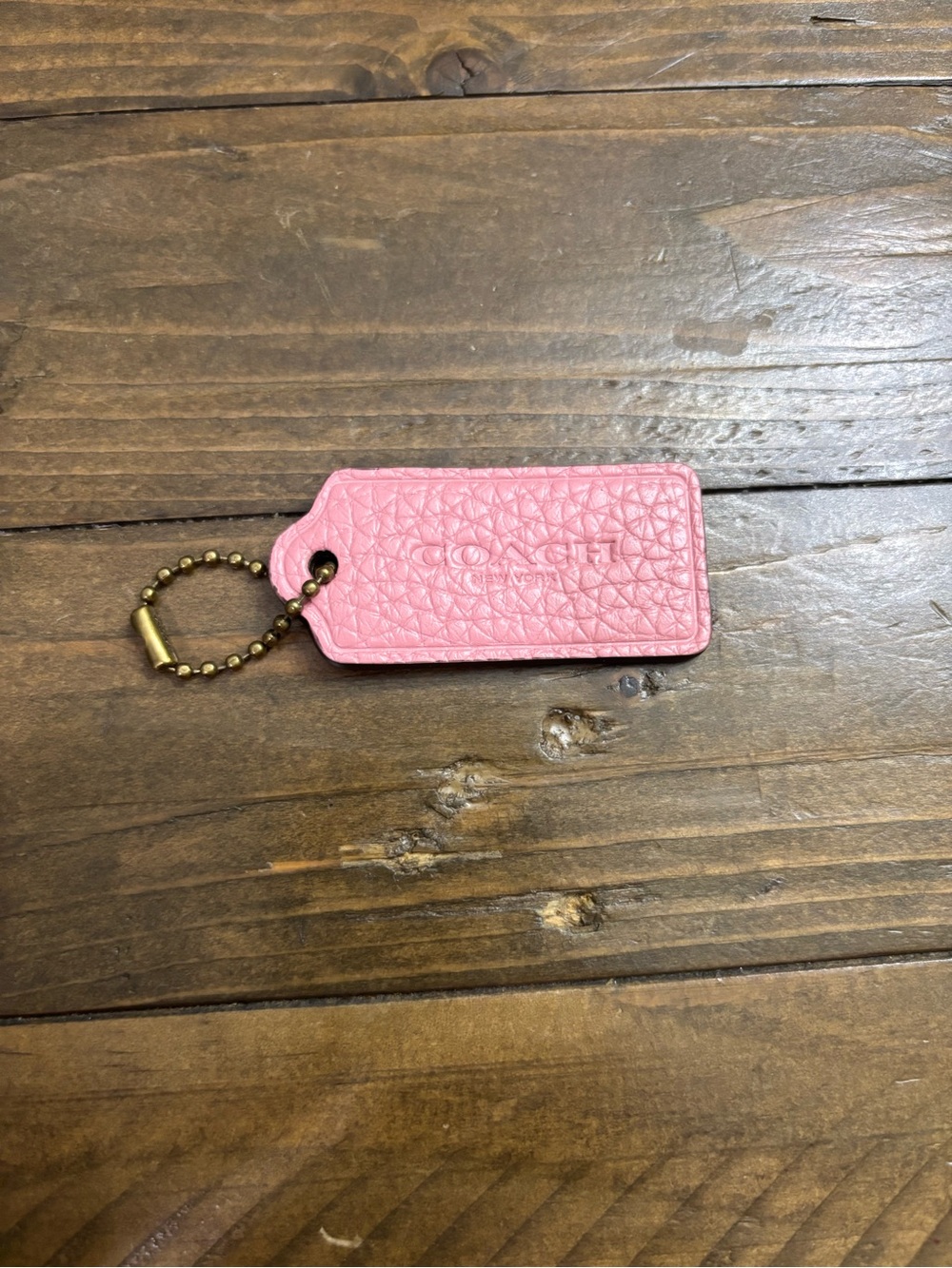 Coach Pink Pebbled Hang Tag
